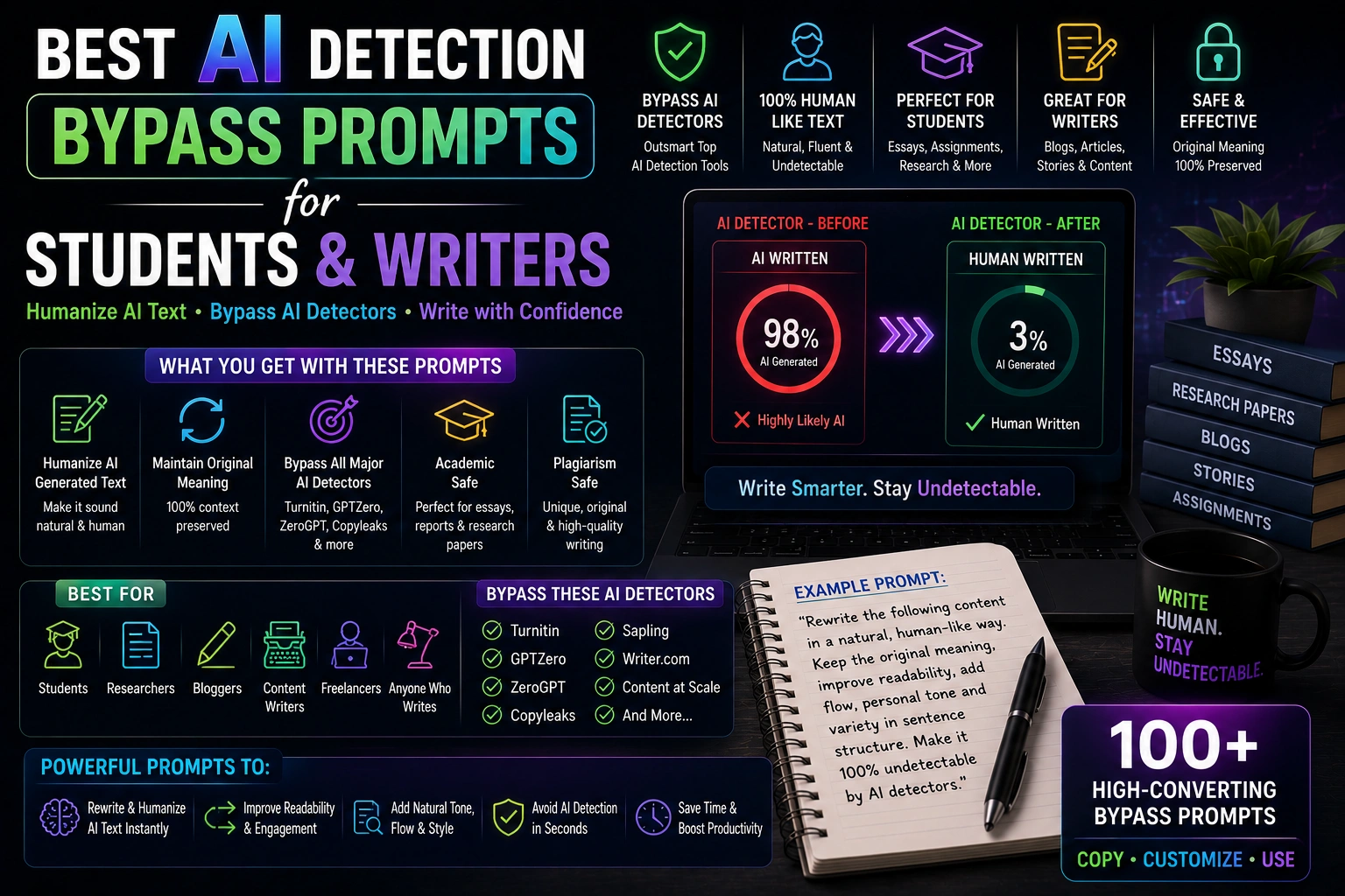 AI Detection Bypass Prompts for Students and Writers