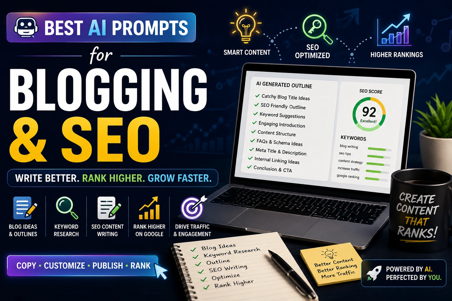 20+ Best AI Prompts for Blogging & SEO