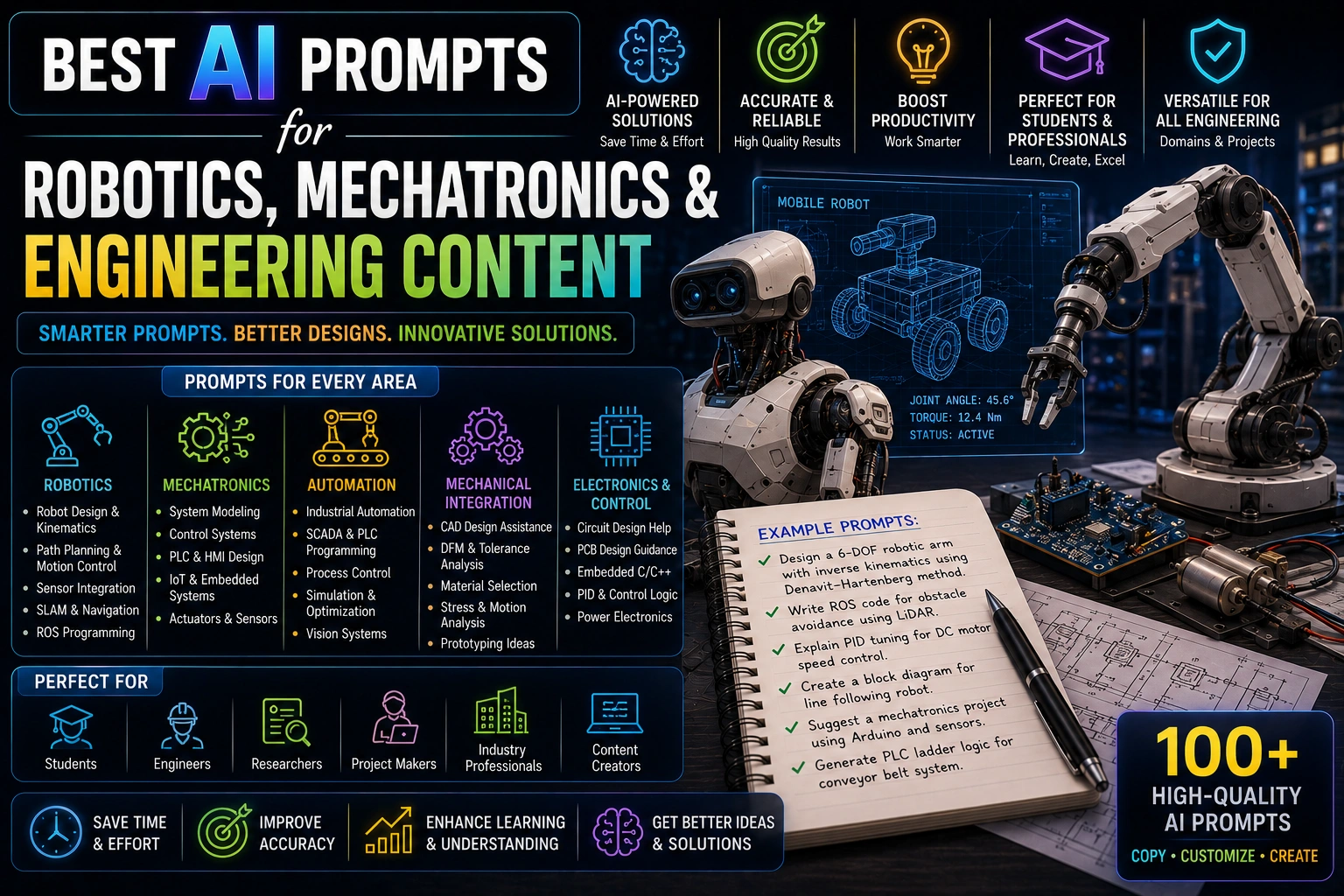 25+ Best AI Prompts for Robotics, Mechatronics & Engineering Content