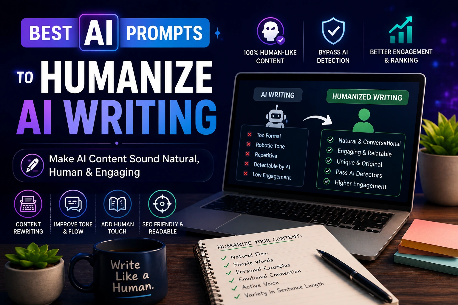 20+ Best AI Prompts to Humanize AI Writing